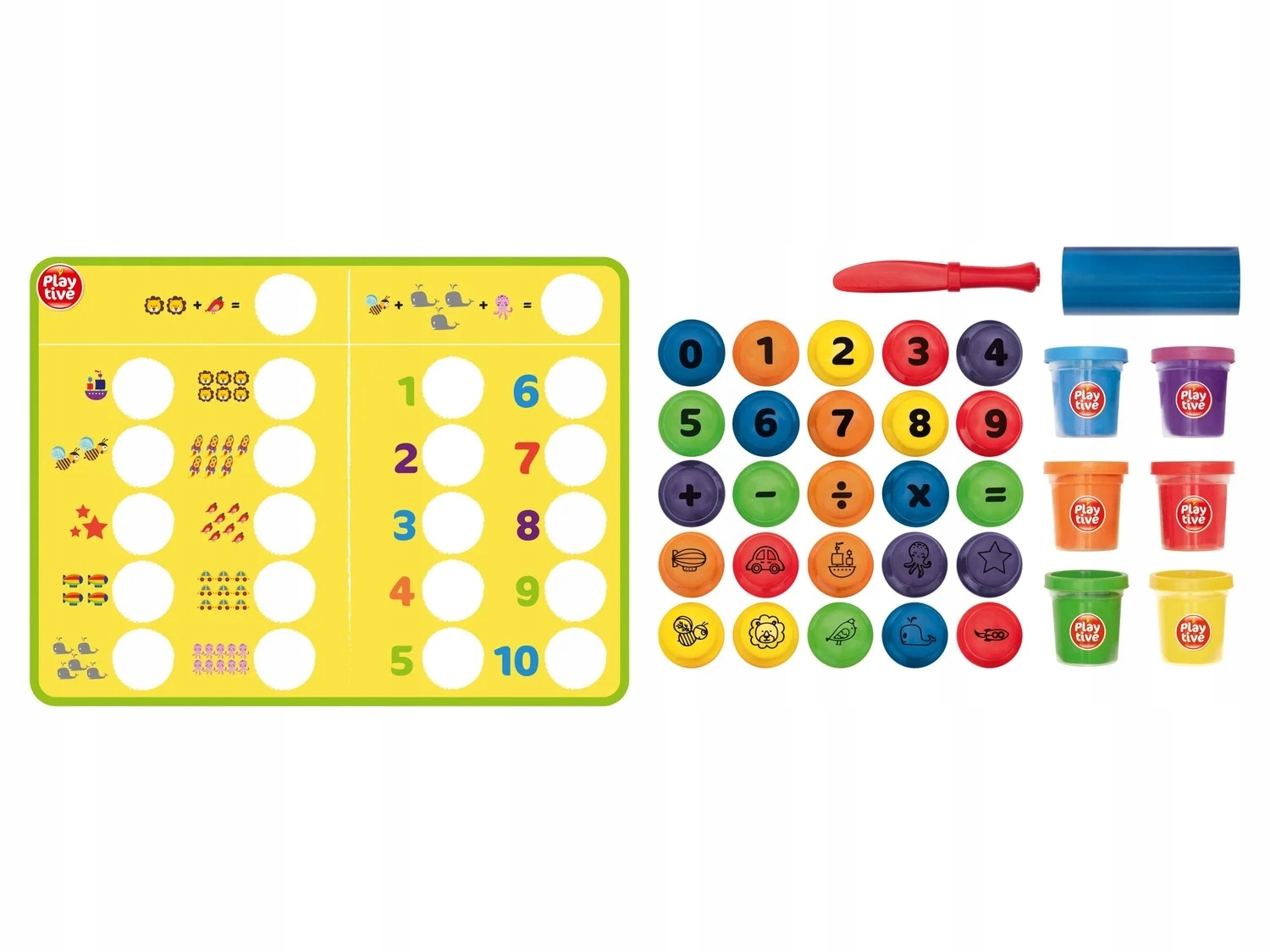 PlayTive Junior Set Of Play Dough With Stamps 1