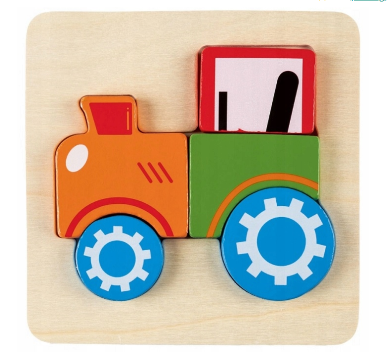 LUPILU TRACTOR. WOODEN BLOCKS PUZZLE. 5 PIECES 1
